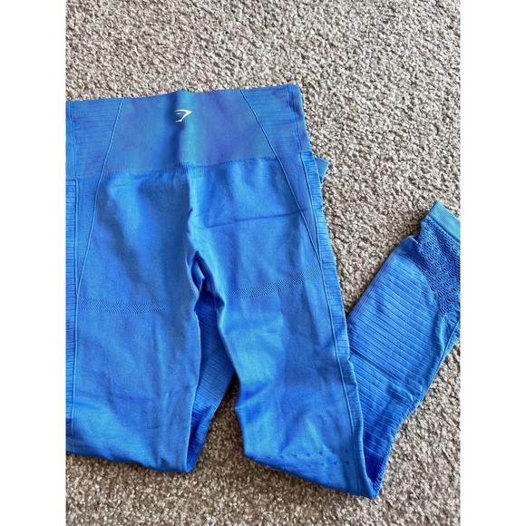 Gymshark Energy Seamless Cropped Leggings Blue Size Medium - Picture 6 of 7